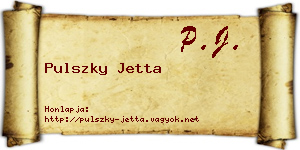 Pulszky Jetta névjegykártya